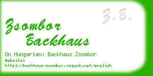 zsombor backhaus business card